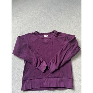 Pact Sweatshirt Womens Size M Purple Waffle Knit Raglan Sleeve Pullover